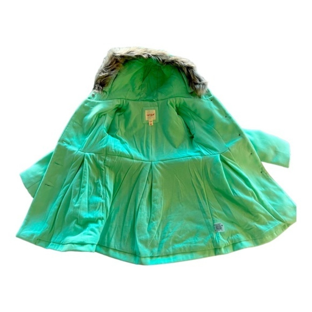 GIRLS' Cat & Jack Faux Fur Lined Hooded Jacket‎ Mint Green S 6/6x - Picture 3 of 9